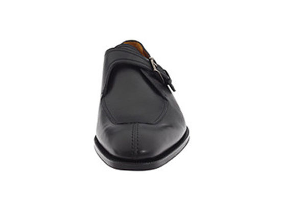 Zwart Echt Lederen Handgemaakte Monnik Gordel Schoenen, Mens Monnik Gordel Brogue Dress Schoenen