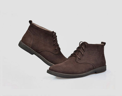 Square Heel Brown Suede Desert Ankle Boots Round Toe Luxe Brand Vintage Schoeisel