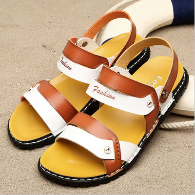 Luxe mannen zomer slip op sandalen, handgemaakte lederen sandalen.
