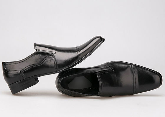 Formele zaken Bruidsjurk voor mannen schoenen slijtvast plat zwart leer slip op schoenen