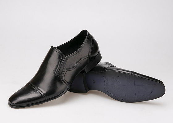 Formele zaken Bruidsjurk voor mannen schoenen slijtvast plat zwart leer slip op schoenen