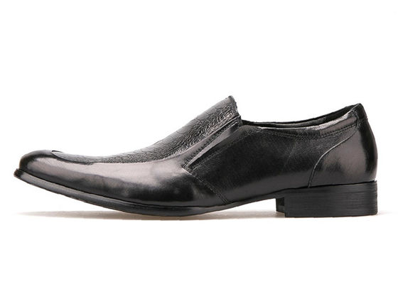 Duurzame mannen formele jurk schoenen lente / herfst comfortabele mannen zwarte slip op schoenen