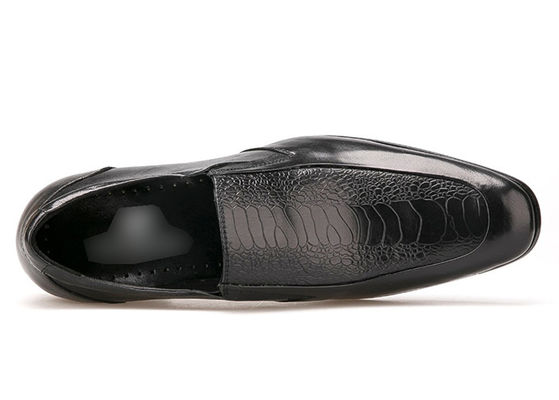 Duurzame mannen formele jurk schoenen lente / herfst comfortabele mannen zwarte slip op schoenen