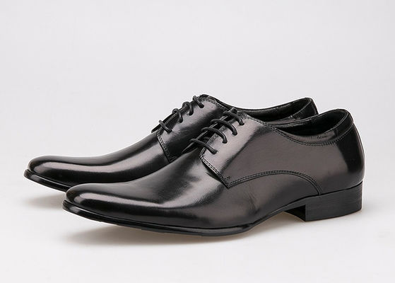 Koeienleer, top met kanten, Derby schoenen, vlakke hakken, zachte mannen schoenen, zwarte schoenen.