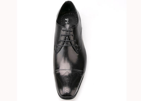 Mensen schoenen met kanten, lederen schoenen, waterdichte schoenen, Britse stijl, zwarte schoenen.