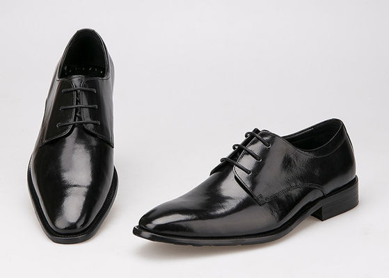 Vlakke mannen formele jurk schoenen zwart Echt leer kanten schoenen voor kantoor