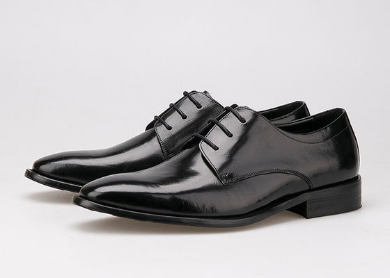 Vlakke mannen formele jurk schoenen zwart Echt leer kanten schoenen voor kantoor