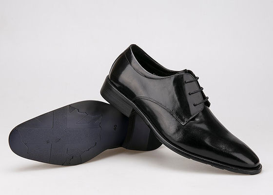 Vlakke mannen formele jurk schoenen zwart Echt leer kanten schoenen voor kantoor