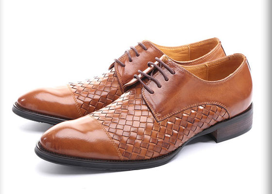 Partij / bruiloft mannen formele jurk schoenen ronde teen mannen bruine Derby schoenen