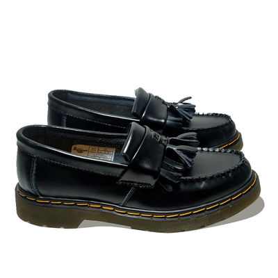 Zwarte dames Adrian Tassel Leer Loafers maat op maat voor formele / casual