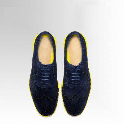 Blauwe vrijetijds schoenen voor mannen Lichte suede schoenen voor buitenbeweging