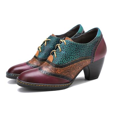 Casual Boheemse stijl schoenen Dikke hakken jurk schoenen vrouwen Retro schoenen