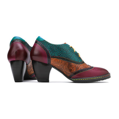 Casual Boheemse stijl schoenen Dikke hakken jurk schoenen vrouwen Retro schoenen