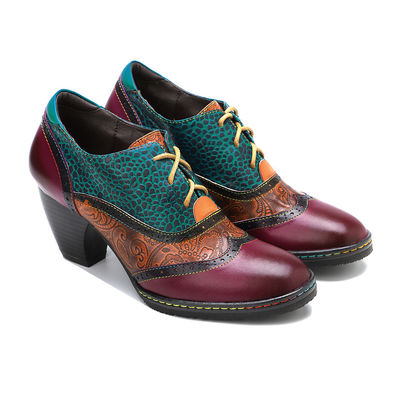 Casual Boheemse stijl schoenen Dikke hakken jurk schoenen vrouwen Retro schoenen