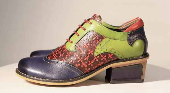 Handgemaakte Brogue Oxford schoenen Dames Lace Up Dress Schoenen 36-42 maat