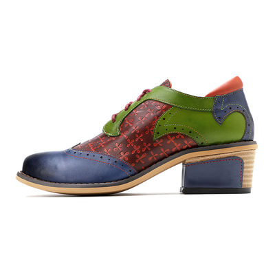 Handgemaakte Brogue Oxford schoenen Dames Lace Up Dress Schoenen 36-42 maat