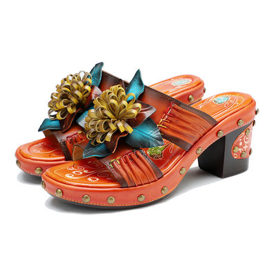 Handgemaakte mode vrouwen Sandalen slippers 3D bloemen platform slippers schoenen