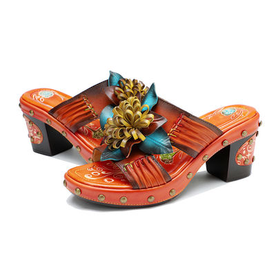 Handgemaakte mode vrouwen Sandalen slippers 3D bloemen platform slippers schoenen