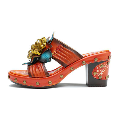 Handgemaakte mode vrouwen Sandalen slippers 3D bloemen platform slippers schoenen