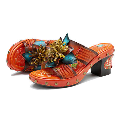 Handgemaakte mode vrouwen Sandalen slippers 3D bloemen platform slippers schoenen