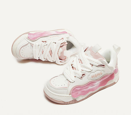 Snoeren vrouwen lederen sneakers Casual Dikke zool Casual schoenen