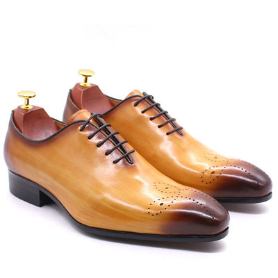 Retro Vintage Mensen Lederen Dress Schoenen, Mensen Lederen Lace Up Brogue Schoenen