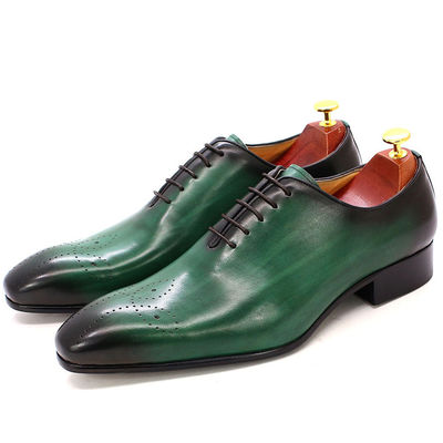 Retro Vintage Mensen Lederen Dress Schoenen, Mensen Lederen Lace Up Brogue Schoenen