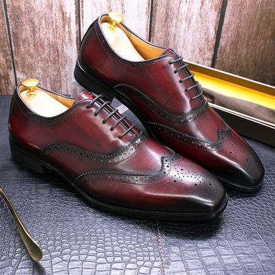 Mode Echte lederen mannen schoenen, volwassenen formele jurk schoenen mannen