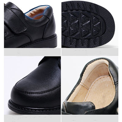 Unisex school schoenen van leer zwart maat 26-45 Flat Heel met leren voering