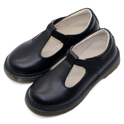 Zwarte leer schoenen op maat met platte hiel / rubberen zool