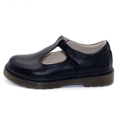Zwarte leer schoenen op maat met platte hiel / rubberen zool