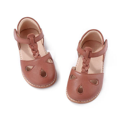 Ronde teen leer schoenen gele leer schattig baby schoenen
