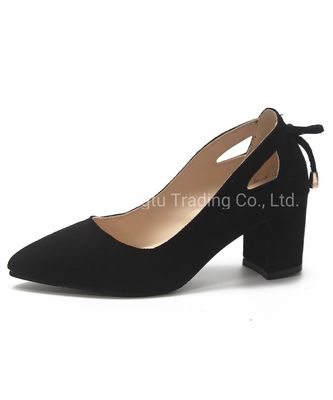 Zwarte dames patent leer jurk schoenen 3,5 inch hak hoogte
