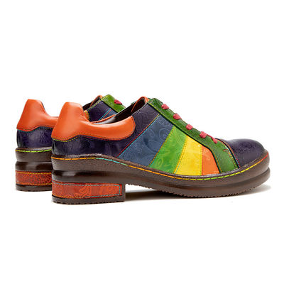 Solid Pattern Dames Dress Shoes Customized Handgepolijst Regenboog Flat Shoes