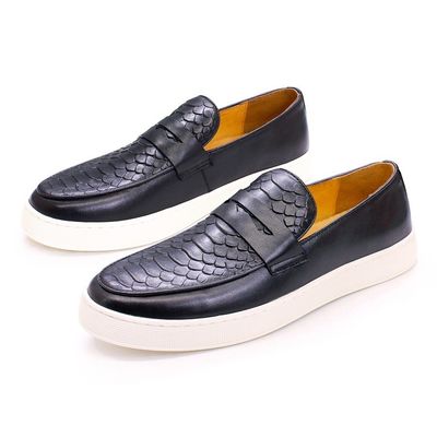 Mensen Slip On Sneakers Schoenen Ronde Toe Lederschoenen