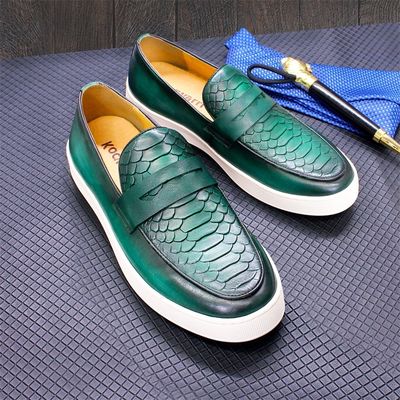 Mensen Slip On Sneakers Schoenen Ronde Toe Lederschoenen