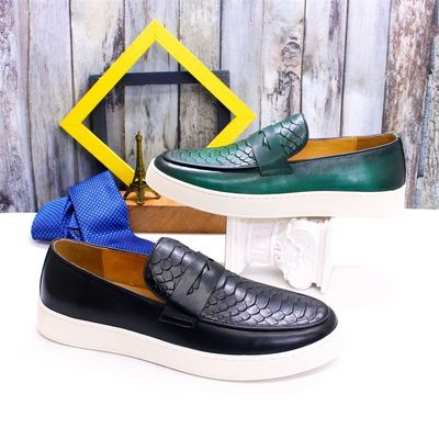 Mensen Slip On Sneakers Schoenen Ronde Toe Lederschoenen
