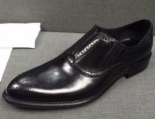 Broguing Pointe - End Slip On Men's Formal Dress Shoes / Work Sculpting Dress Shoes