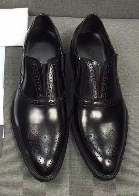 Broguing Pointe - End Slip On Men's Formal Dress Shoes / Work Sculpting Dress Shoes
