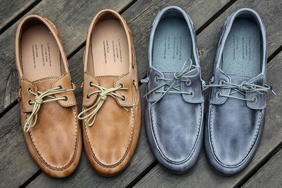Gebrand leder mannen schoenen / Luxe handnaaien boot schoenen
