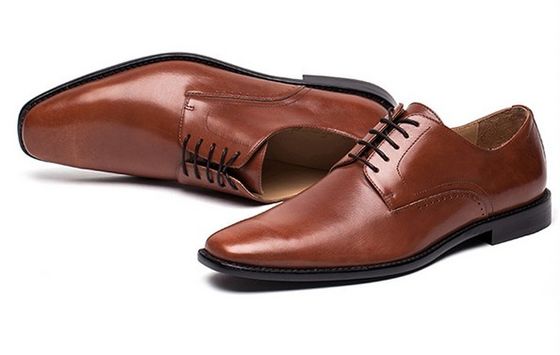 Office handgemaakte mannen bruin kant op jurk schoenen klassieke Goodyear lederen zool