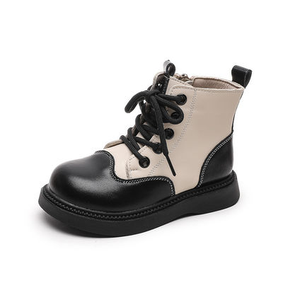 Duurzame schoenen van leer voor jongens, ronde teen en veters voor extra comfort