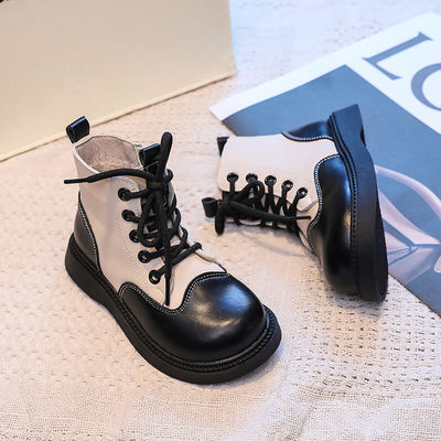 Duurzame schoenen van leer voor jongens, ronde teen en veters voor extra comfort