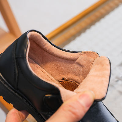 26-45 Zwarte schoolschoenen van leer met platte hakken en kanten