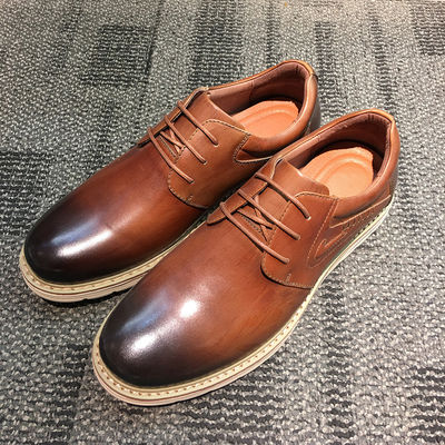 Lace Up Walking Mens Casual Lederschoenen, Zwarte Mens Casual Schoenen