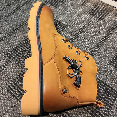 OEM Mensen Lederen Casual Laarzen Voor Motorfiets, Platforms Heel High Top Slip On Sneakers