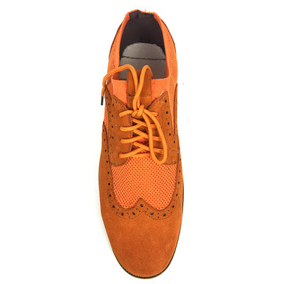 Bruine suede lederen herens casual platte schoenen, lace up casual sport schoenen