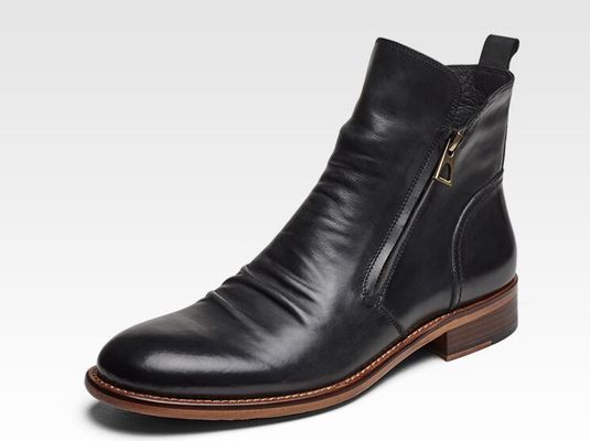 Ronde tenen Mensen enkel schoenen Lace Up Echte lederen Vintage Spitsvoeten schoenen