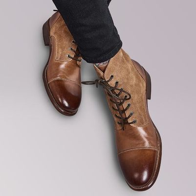 Winter Mens Suede Desert Boots Fashion Italiaanse enkel laarzen Met Zipper Side