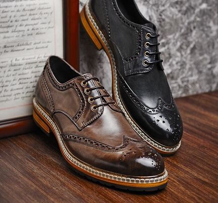 Echte lederen mannen bruidsjurk schoenen handgemaakte mannen casual lederen schoenen